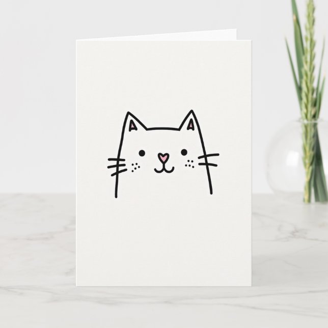 Carte de dessin de chaton mignon (Devant)