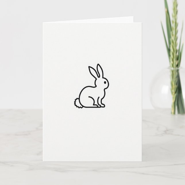 Carte de dessin de contour de lapin (Devant)
