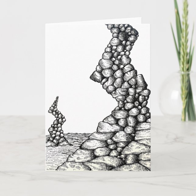 Carte de dessin de falaises rocheuses à angle abst (Devant)