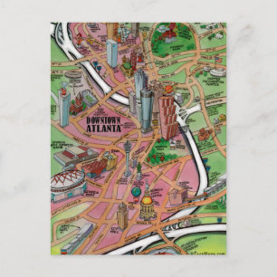Carte de dessin du centre-ville d'Atlanta en Géorg