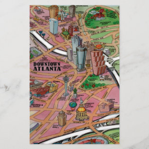 Carte de dessin du centre-ville d'Atlanta en Géorg