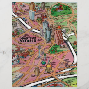 Carte de dessin du centre-ville d'Atlanta en Géorg
