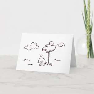 Carte de dessin en ligne de chien de dessin animé