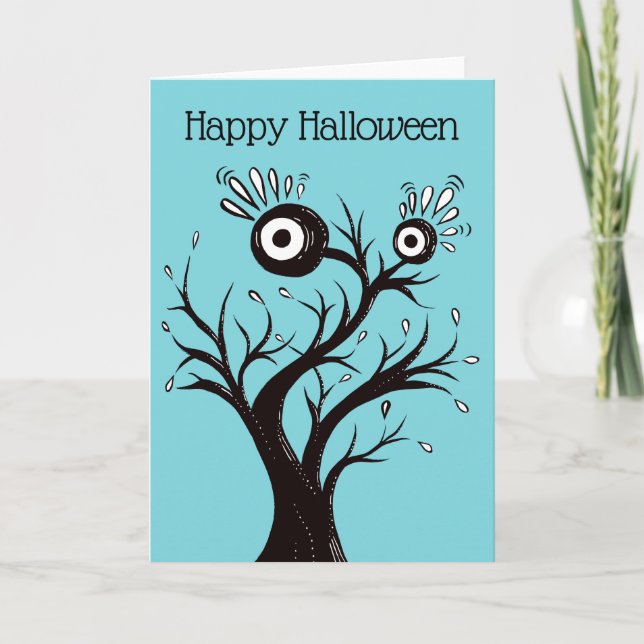 Carte De dessin étrange d'encre de Halloween de monstre (Devant)