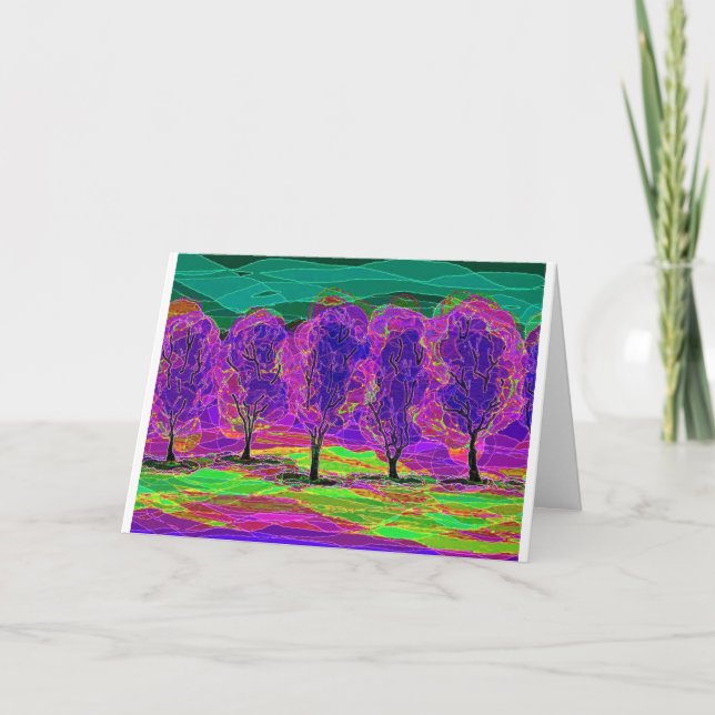 carte de dessin informatique Arbres Violets    (Devant)