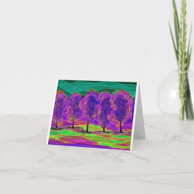 carte de dessin informatique Arbres Violets    (Devant)