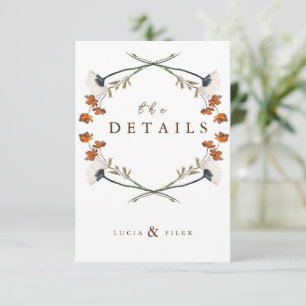 Carte de détail du Mariage QR Fleur sauvage Spring