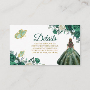 Carte de détail Emerald Green Quinceañera