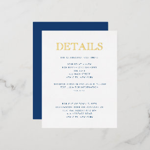 Carte de détails de Bar Mitzvah simplement élégant