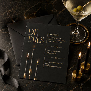 Carte de détails de cocktail d'Halloween élégant