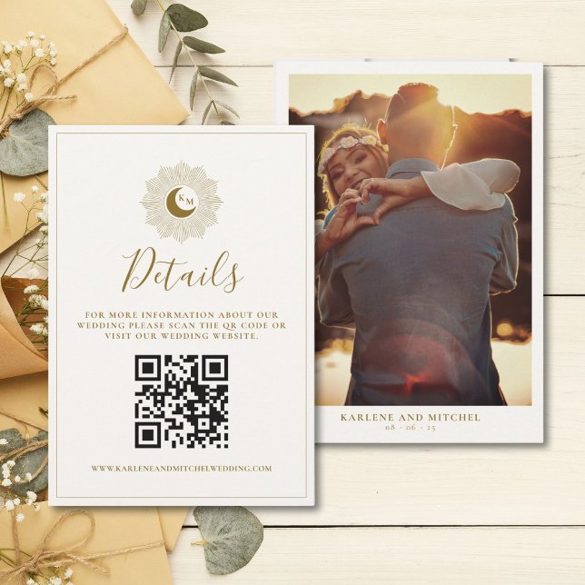 Carte de détails de code QR intemporelle Sun et Mo (Créateur téléchargé)