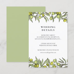 Carte de détails de la branche Olive moderne