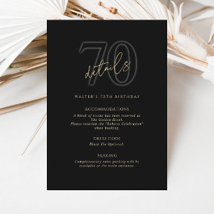 Carte de détails de la fête des 70 ans de Modern B
