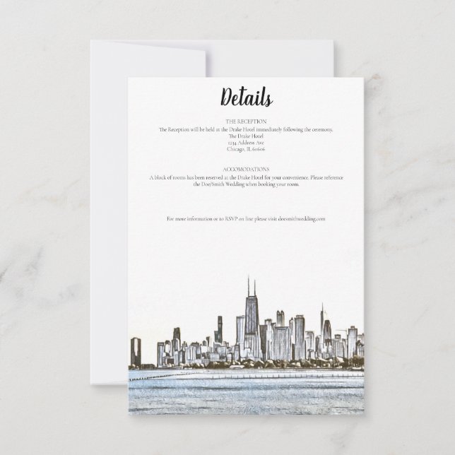 Carte de détails de la skyline de Chicago (Devant)