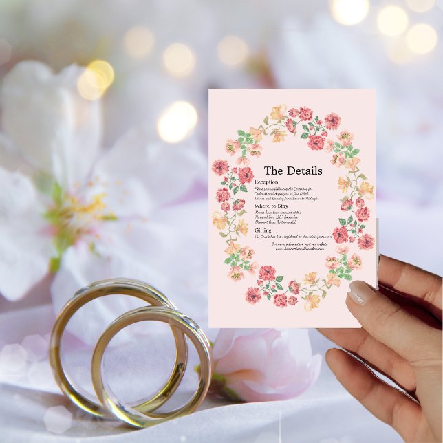 Carte de détails de l'aquarelle rose Boho (Créateur téléchargé)