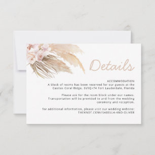 Carte de détails de l'herbe des Pampas