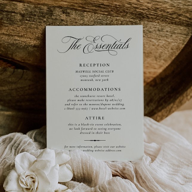 Carte de détails de mariage à calligraphie élégant (Créateur téléchargé)