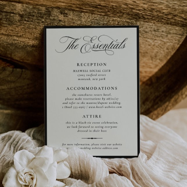 Carte de détails de mariage à calligraphie élégant (Créateur téléchargé)