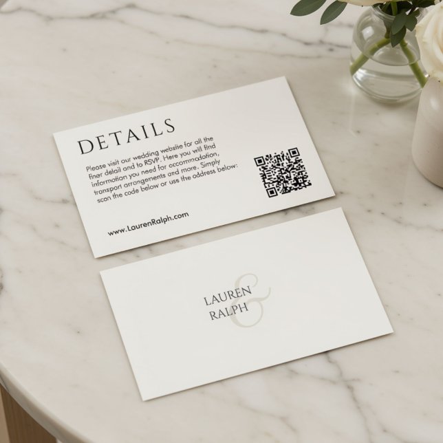 Carte de détails de mariage avec QR Code (Créateur téléchargé)