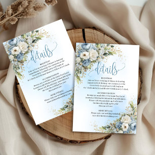 Carte de détails de mariage bleu poussiéreux sophi
