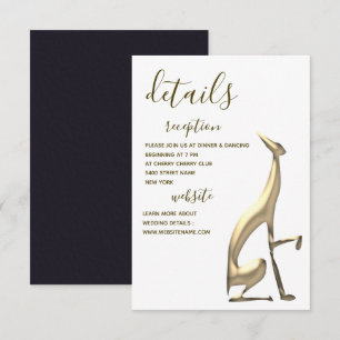 Carte de détails de mariage de chien élégante et m