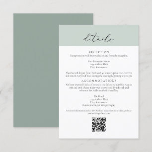 Carte de détails de mariage de style passeport ver