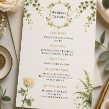 Carte de détails de mariage du jardin secret de lu