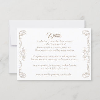 Carte de détails de mariage élégante – Filigrane d