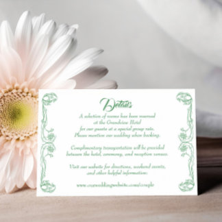 Carte de détails de mariage élégante – Filigrane d
