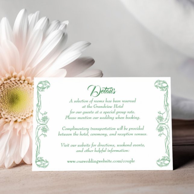 Carte de détails de mariage élégante – Filigrane d (Créateur téléchargé)