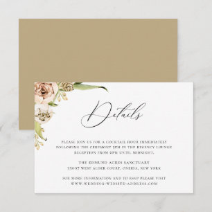 Carte de détails de mariage floral forestier botan