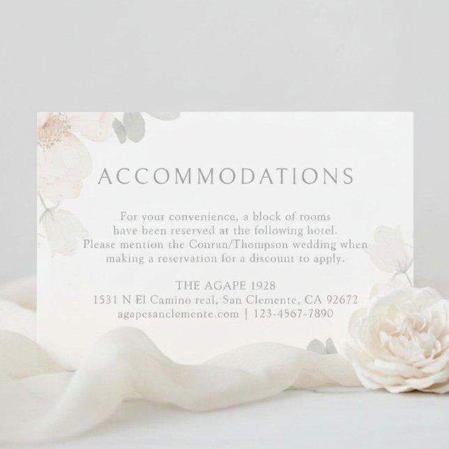 Carte de détails de mariage florale à l'aquarelle  (Créateur téléchargé)