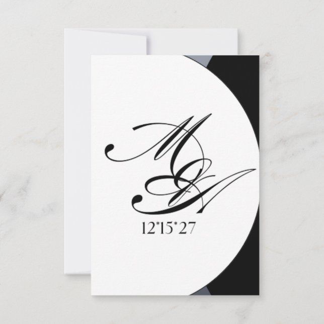 Carte de détails de mariage formel (Dos)