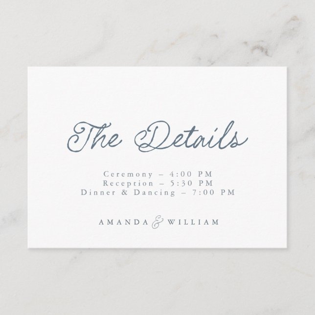 Carte de détails de mariage français de luxe (Devant)