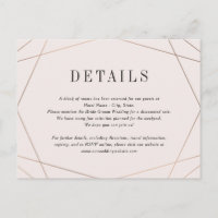 Carte de détails de mariage Geo Frame