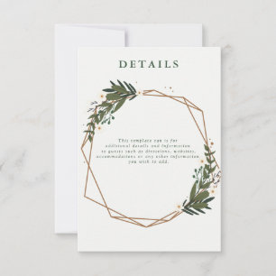 carte de détails de mariage géométrique floral