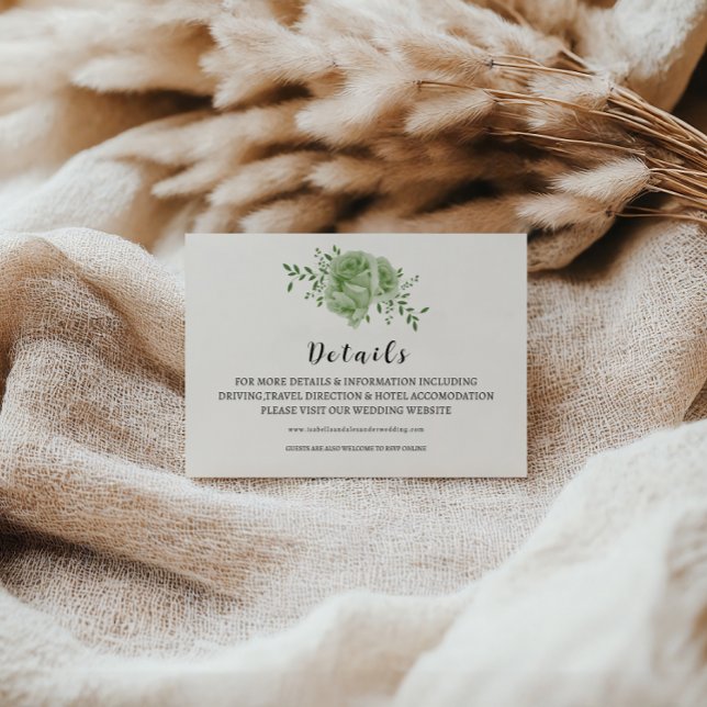 Carte de détails de mariage GRENEERY (Créateur téléchargé)