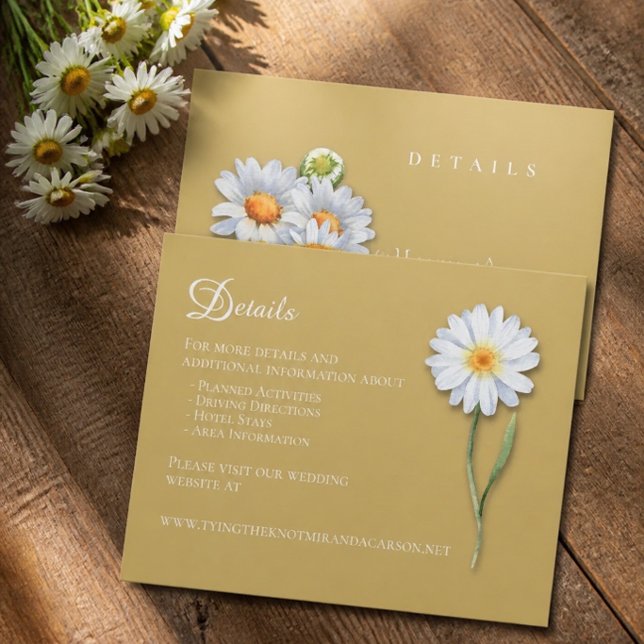 Carte de détails de mariage Happy Daisy (Créateur téléchargé)