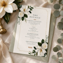Carte de détails de mariage Magnolia Southern Char