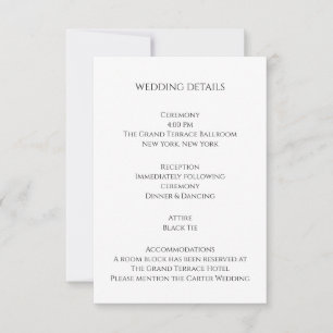 Carte de détails de mariage moderne gras   Editori