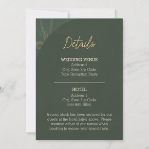 Carte de détails de mariage rustique marron