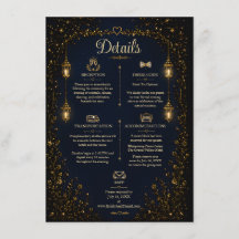 Carte de détails de mariage Starlight Symphony
