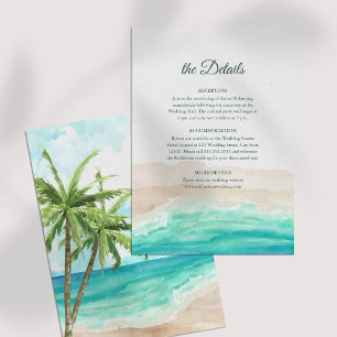 Carte de détails de mariage Tropical Beach et palm