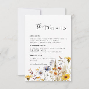 Carte de détails de printemps de fleurs sauvages