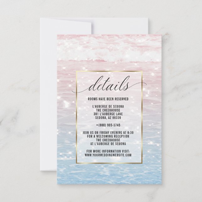 Carte de détails des eaux océaniques roses scintil (Devant)