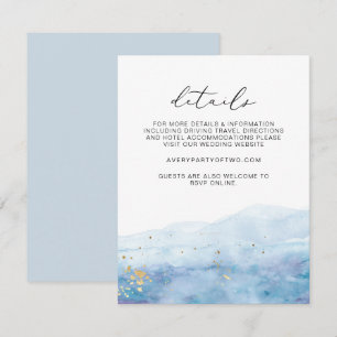 Carte de détails du Mariage BLAKELY Sky Blue Water