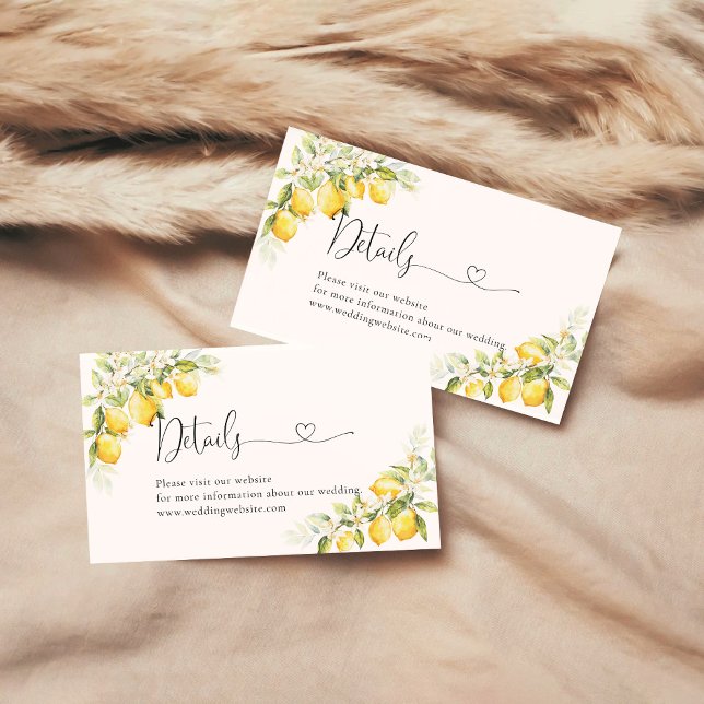 Carte de détails du Mariage Citrus vert citron (Créateur téléchargé)