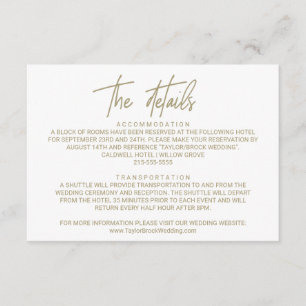 Carte de détails du Mariage de la calligraphie d'o