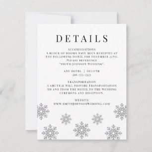 Carte de détails du Mariage de snowflake hiver mod