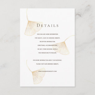 Carte de détails du Mariage Feuille Falling Gold G
